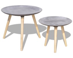 vidaXL Zestaw dwóch, szarych stolików: 55 i 44 cm