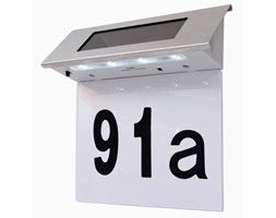 vidaXL Solarna lampa LED do podświetlania numeru domu, stal nierdzewna