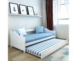 vidaXL Wysuwane łóżko sosnowe/sofa 200x90 cm Białe