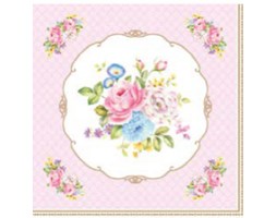 Serwetki papierowe Vintage Bouquet pink
