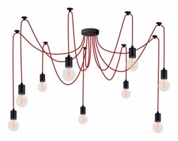 SPIDER-Lampa wiszaca 9 Zródel Czarny z zarówkami Ø Regulowany