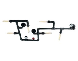 Industrialna LAMPA sufitowa PAIPO MBM-2566/6 BK Italux metalowa OPRAWA instalacja techniczna czarny