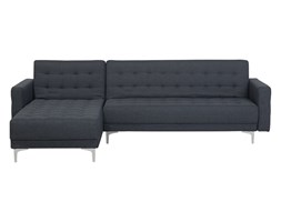 Sofa prawostronna ciemnoniebieska tapicerowana rozkładana ABERDEEN