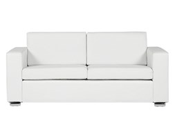 Sofa biała - kanapa - skórzana - trzyosobowa - wypoczynek - HELSINKI