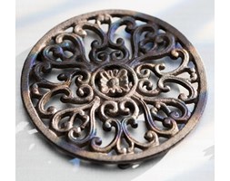 Dekoria Podstawka pod garnek Rosette brown 17x17x1,6cm, 17 × 17 × 1,6 cm