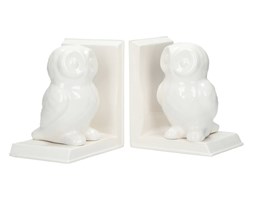 Dekoria Podpórki na książki Sowy 2szt. białe 29x12x16cm, 29 × 12 × 16 cm