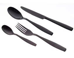 Dekoria Sztućce Gaya Black Satin PVD komplet dla 6 osób 24części, 43,5 × 32,5 × 5 cm