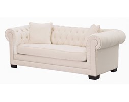 Dekoria Sofa Chesterfield Classic Velvet Cream 3-os., 218 × 96 × 78 cm