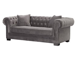 Dekoria Sofa Chesterfield Classic Velvet Dark Grey 3-os., 218 × 96 × 78 cm