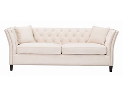 Dekoria Sofa Chesterfield Modern Velvet Cream 3-os., 225 × 87 × 82 cm