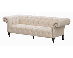 Dekoria Sofa Chesterfield Glamour Velvet Cream 3-os., 230 × 98 × 75 cm