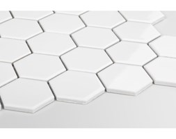 Hexagon duży, biały, szkliwiony