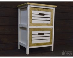 SZAFKA DREWNIANA STOLIK BIAŁY SHABBY SZUFLADY