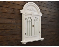 LUSTRO DREWNIANE BIAŁE OKIENKO SHABBY CHIC