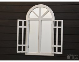 LUSTRO LUSTERKO BIAŁE OKIENKO RETRO SHABBY CHIC