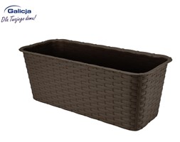 Doniczka balkonowa RATTAN 40cm, brąz