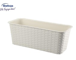 Doniczka balkonowa RATTAN 40cm, krem