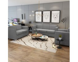 vidaXL Komplet wypoczynkowy 3+2+1 jasnoszary materiał