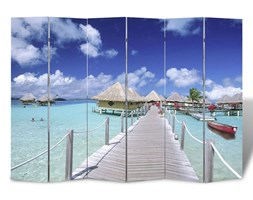 vidaXL Parawan/dzielnik pokojowy, motyw plaży (240 x 180 cm)
