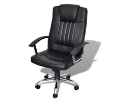 vidaXL Luksusowy fotel biurowy, czarny, 65 x 66 x 107-117 cm