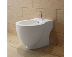vidaXL Zaokrąglony bidet stojący z ceramiki, biały