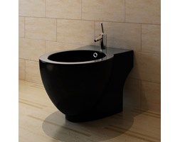 vidaXL Bidet okrągły stojący wysokiej jakości ceramika czarny