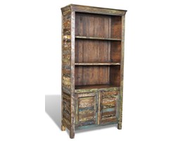 vidaXL Półka na książki drewno vintage 3 półki i 2 drzwiowa szafka