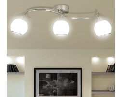 vidaXL Lampa sufitowa z 3 szklanymi kloszami na falistej rurce