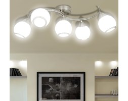 vidaXL Lampa sufitowa ze szklanymi kloszami na falistej rurce