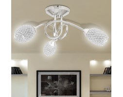 vidaXL Lampa sufitowa z 3 kloszami z akrylowych kryształków,biała, gwint G9