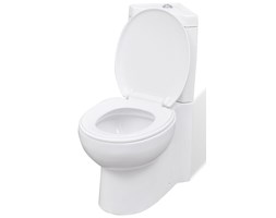 vidaXL Ceramiczna muszla klozetowa narożna biała