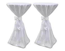 vidaXL Biały obrus ze wstążką, 70 cm, 2 sztuki