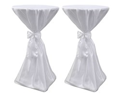 vidaXL Biały obrus ze wstążką, 80 cm, 2 sztuki