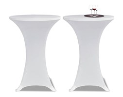 vidaXL Obrus na stół barowy Ø 60 cm biały rozciągany 2 szt