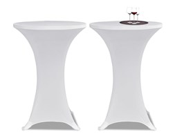 vidaXL Obrus na stół barowy Ø 80 cm biały rozciągany 2 szt