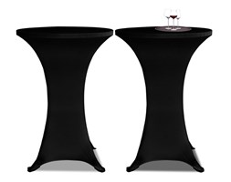 vidaXL Obrus na stół barowy Ø 70 cm czarny rozciągany 2 szt