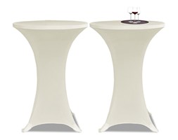 vidaXL Obrus na stół barowy Ø 60 cm kremowy rozciągany 2 szt