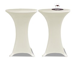 vidaXL Obrus na stół barowy Ø 70 cm kremowy rozciągany 2 szt