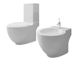 vidaXL Muszla klozetowa i bidet z białej ceramiki