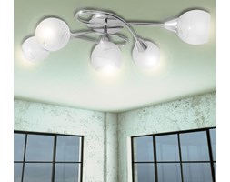 vidaXL Lampa sufitowa ze szkła opalowego dla 5 żarówek E14