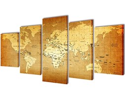 vidaXL Zestaw obrazów Canvas 200 x 100 cm Mapa Świata