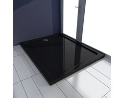 vidaXL Brodzik prysznicowy prostokątny ABS czarny 80 x 100 cm