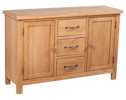 vidaXL Duża komoda z 3 szufladami, 110 x 33,5 x 70 cm, drewno dębowe