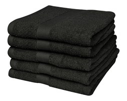 vidaXL Ręczniki, 5 szt., bawełna, 500 g/m², 70x140 cm, czarne