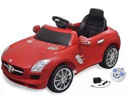 vidaXL Samochód elektryczny dla dzieci Czerwony Mercedes Benz SLS 6V + pilot