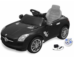 vidaXL Samochód elektryczny dla dzieci Czarny Mercedes Benz SLS 6 V z pilotem
