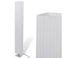 vidaXL Kwadratowa lampa podłogowa ze stali nierdzewnej z białym kloszem PE