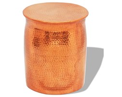 vidaXL Stolik kawowy/stołek z młotkowanego aluminium, kolor mosiądzu