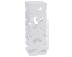 vidaXL Metalowy, kwadratowy, biały stojak DESIGN na parasole/kijki/laski