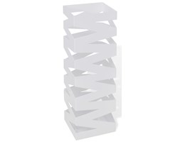 vidaXL Metalowy, kwadratowy, biały stojak na parasole, kijki, laski 48,5 cm